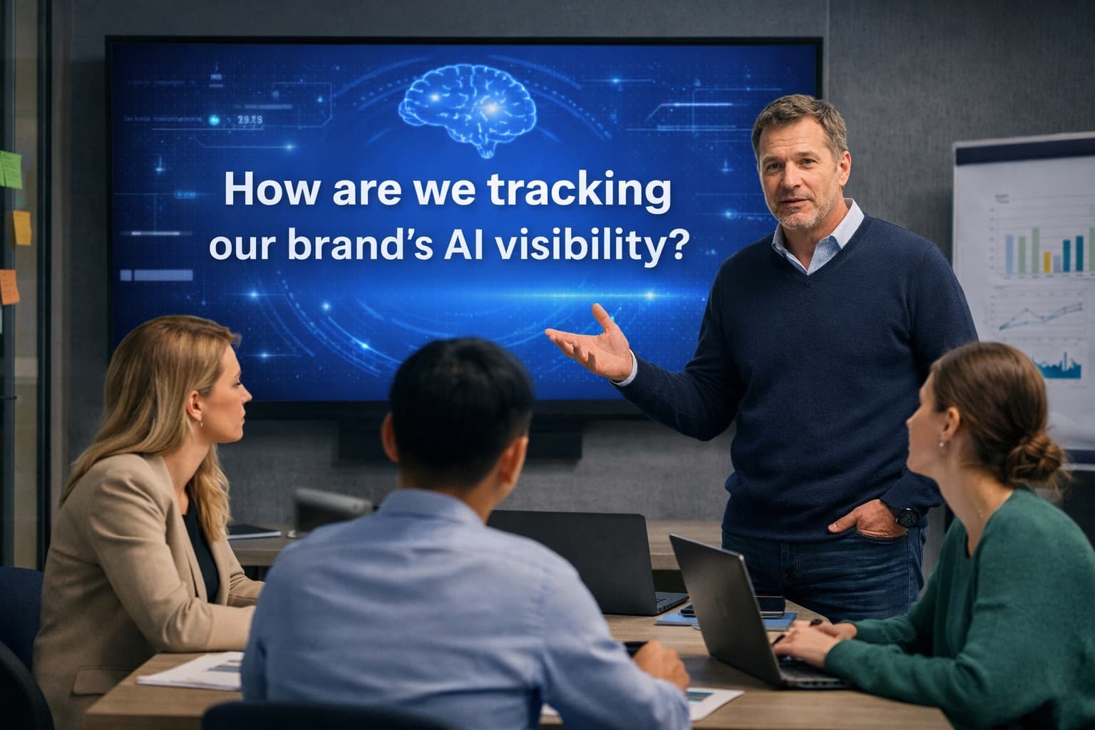 Dashboard and analytics context for brand visibility in AI
